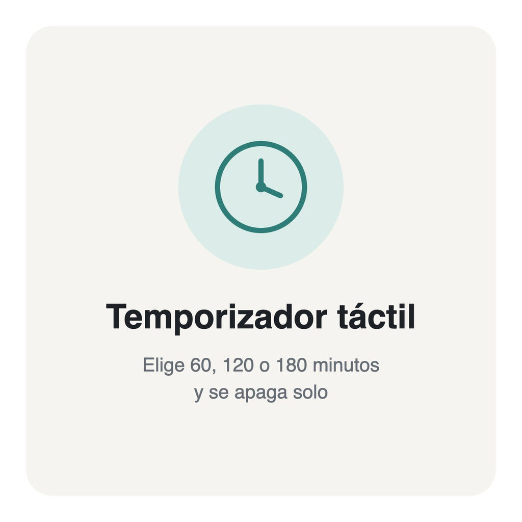Temporizador táctil de 60, 120 o 180 minutos