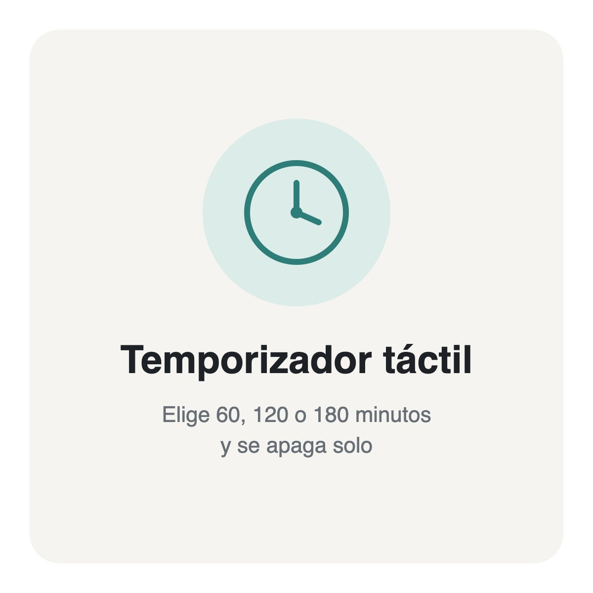 Temporizador táctil de 60, 120 o 180 minutos